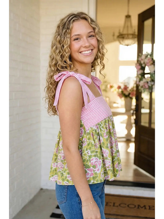 PREORDER- Brittany Babydoll Tank Top