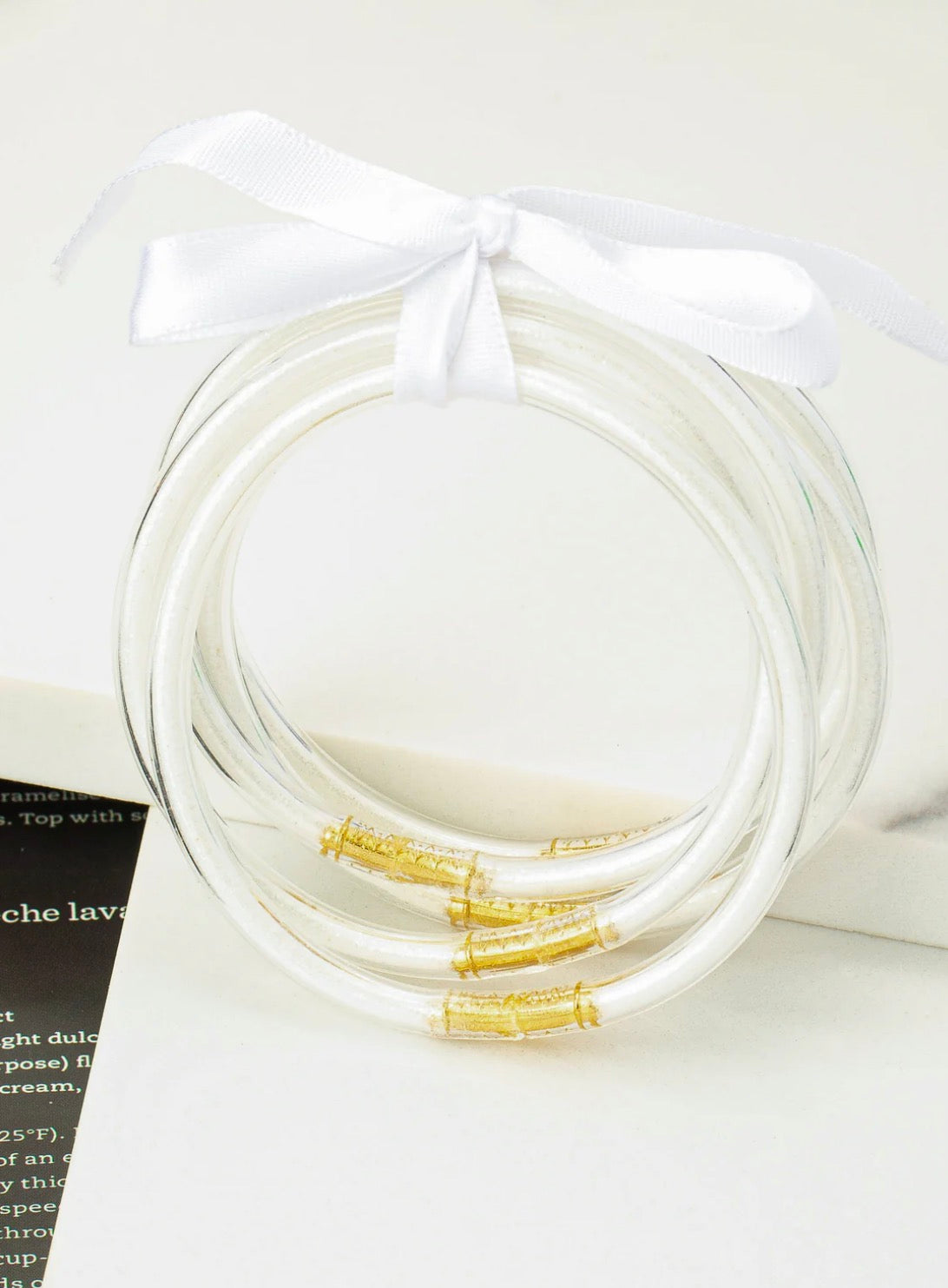 White Jelly Bangles