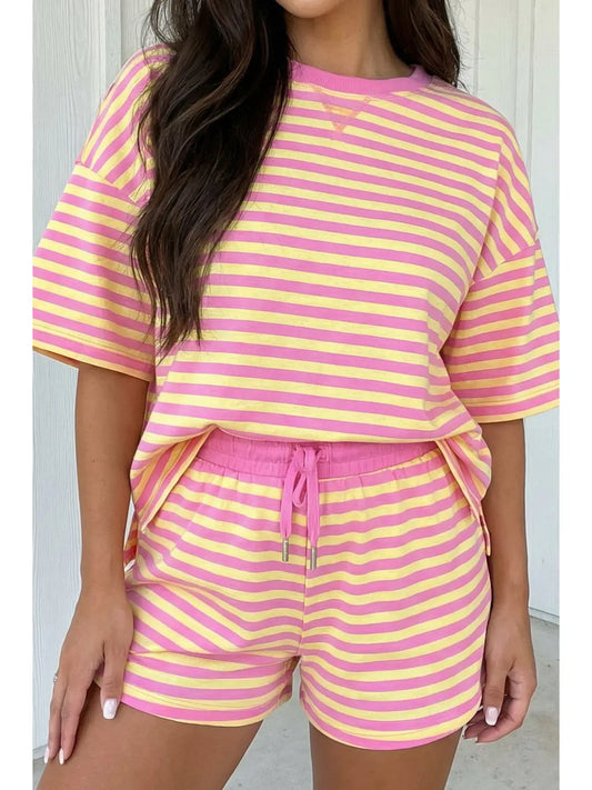 Rose Stripe Short Set