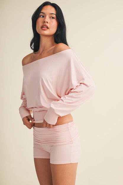 Soft Knit Off Shoulder Slouchy Top