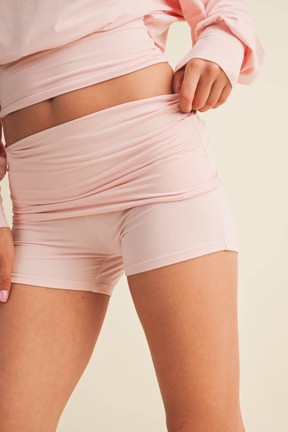 Soft Knit Foldover Shorts