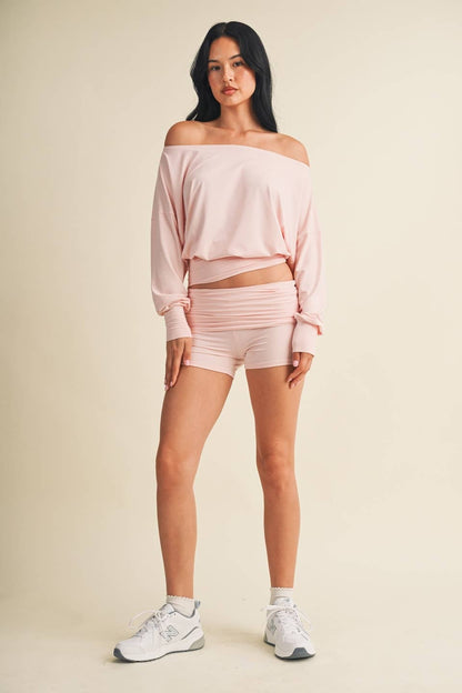 Soft Knit Off Shoulder Slouchy Top