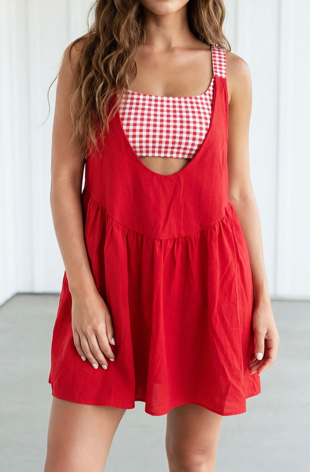 PREORDER- Red Checkered Romper