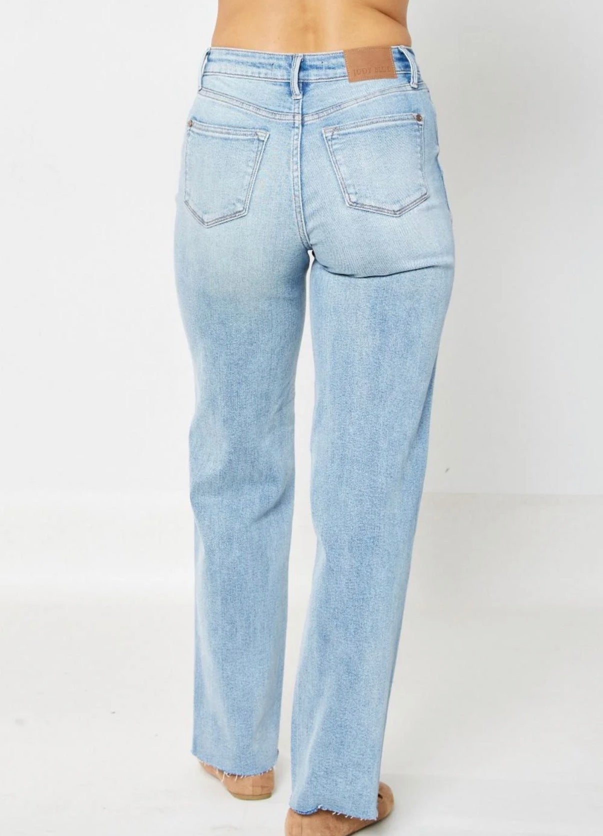 Judy Blue High Waist Rigid Magic Destroy 90’s Rainbow Thread Straight Jeans