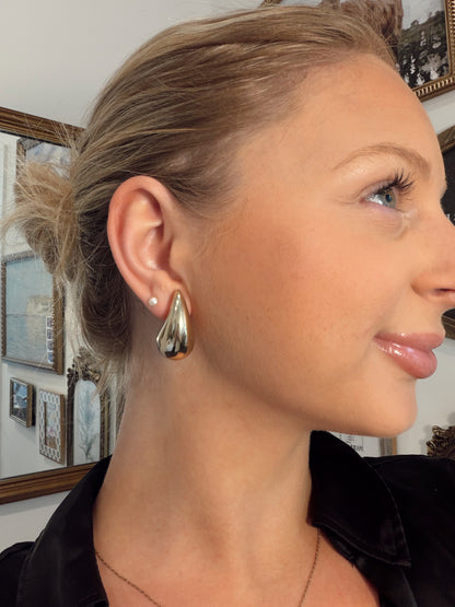 Gold Large Teardrop Earrings