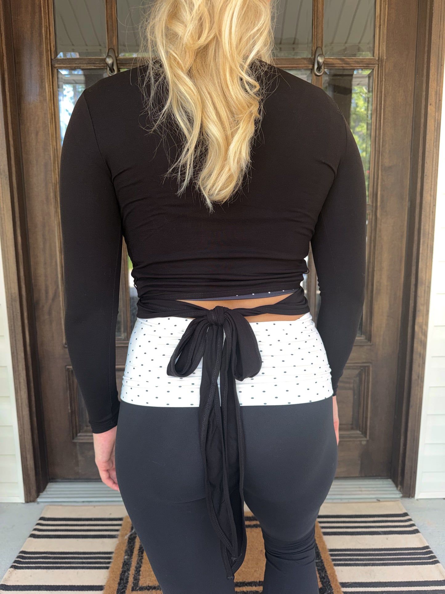 Long Sleeve V Neck Wrap Top