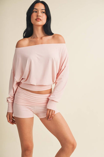Soft Knit Off Shoulder Slouchy Top
