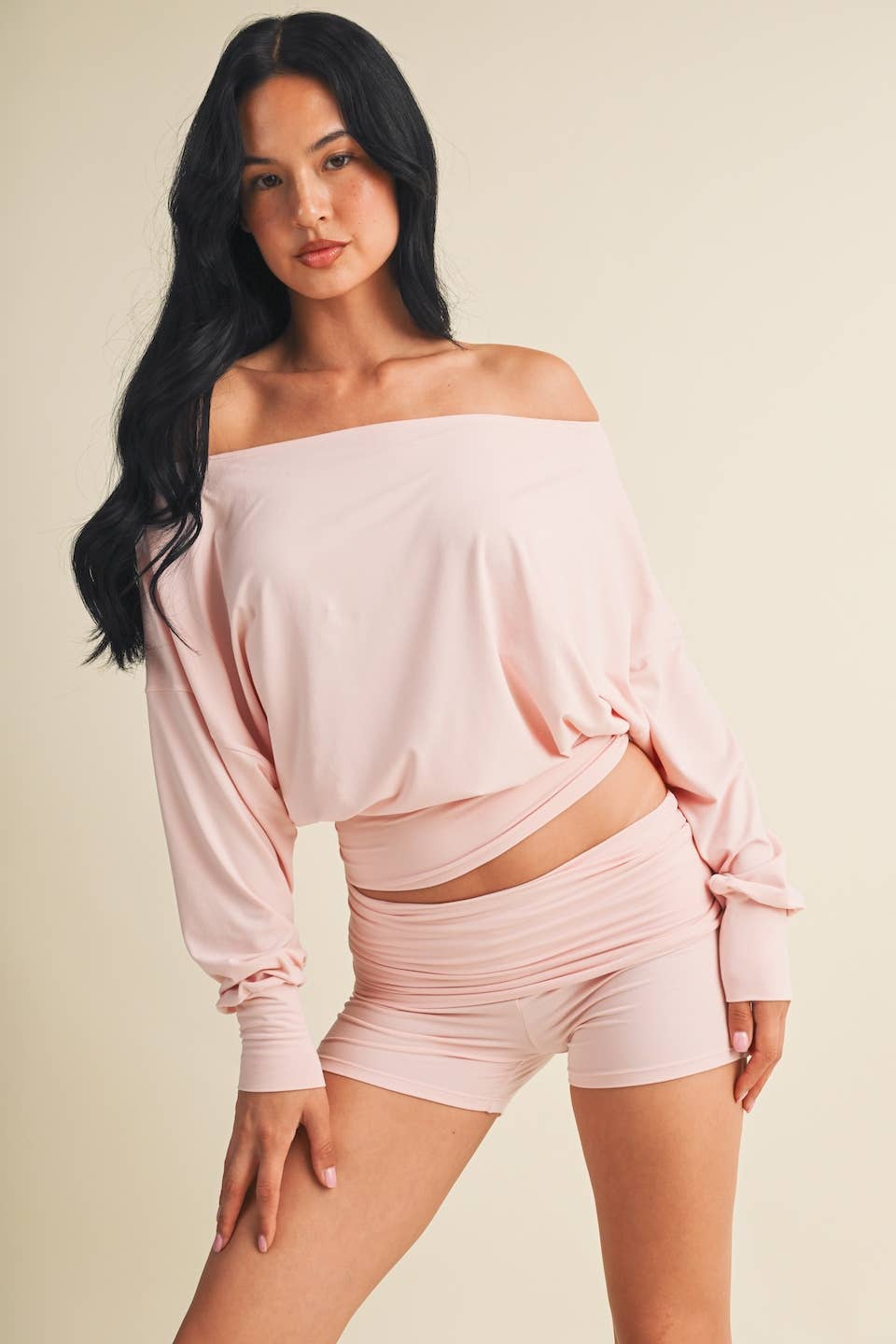 Soft Knit Off Shoulder Slouchy Top