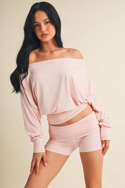 Soft Knit Off Shoulder Slouchy Top